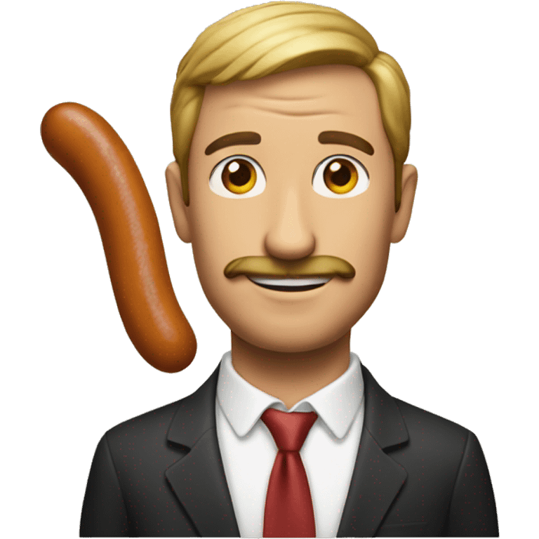 Man with a tail made of a sausage emoji