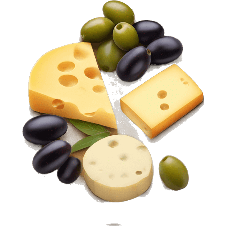 cheese plate lots of olives emoji