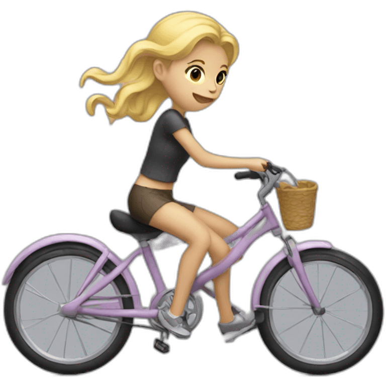 Blonde girl eating bike emoji