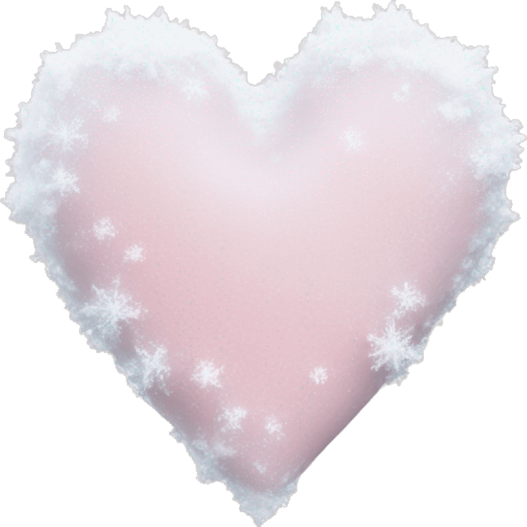 frozen pale pink heart with snow on top emoji