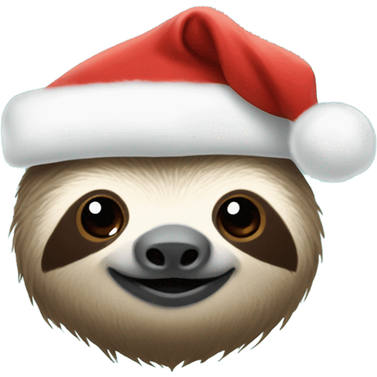 Sloth wearing Santa hat emoji