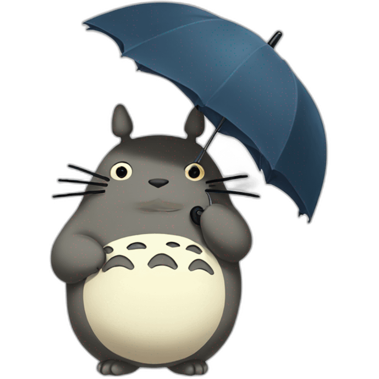 Totoro holding a umbrella emoji