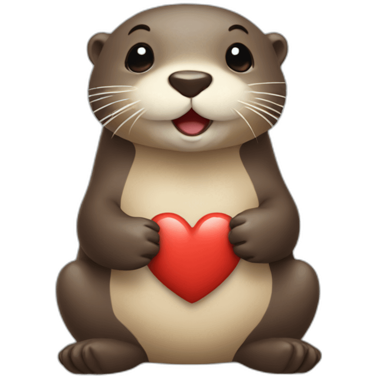 otter with a heart emoji