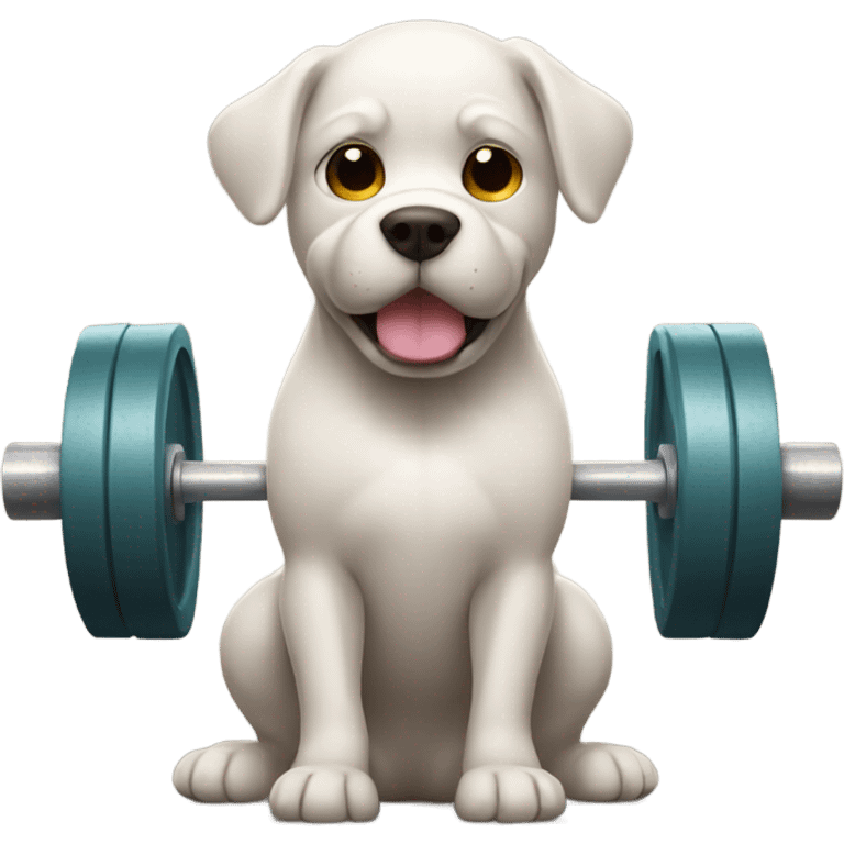 Weightlifting dog emoji