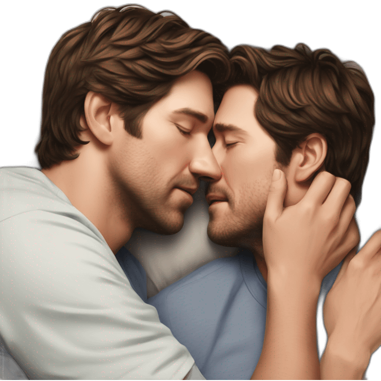 john krasinski kissing pedro pascal laying down emoji