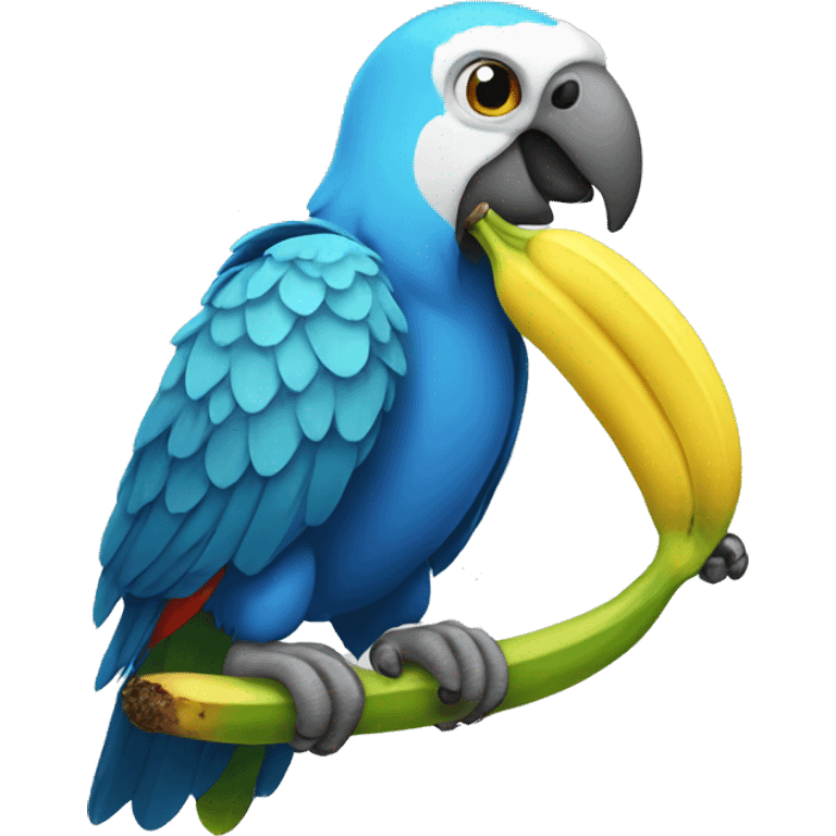 Parrot eating a banana emoji