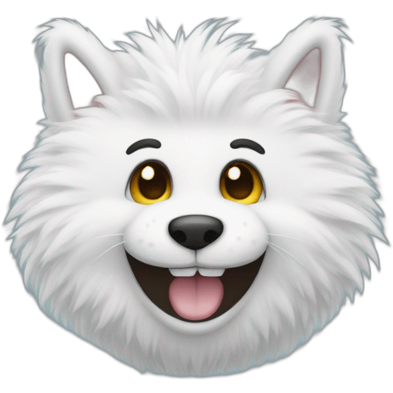 White furry smile emoji