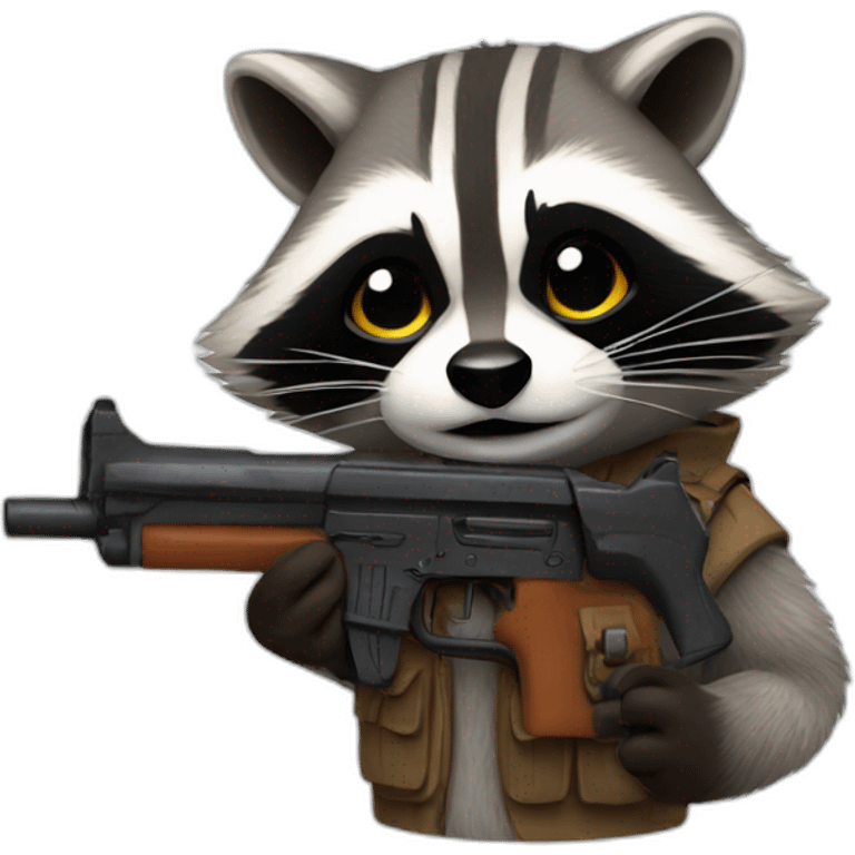 Raccoon-with-a-gun emoji