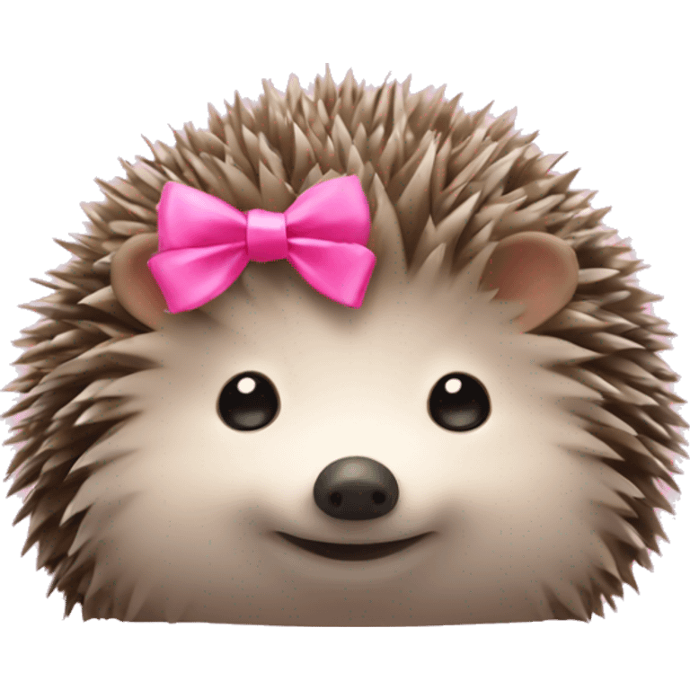 Hedgehog with a pink bow on it’s head emoji