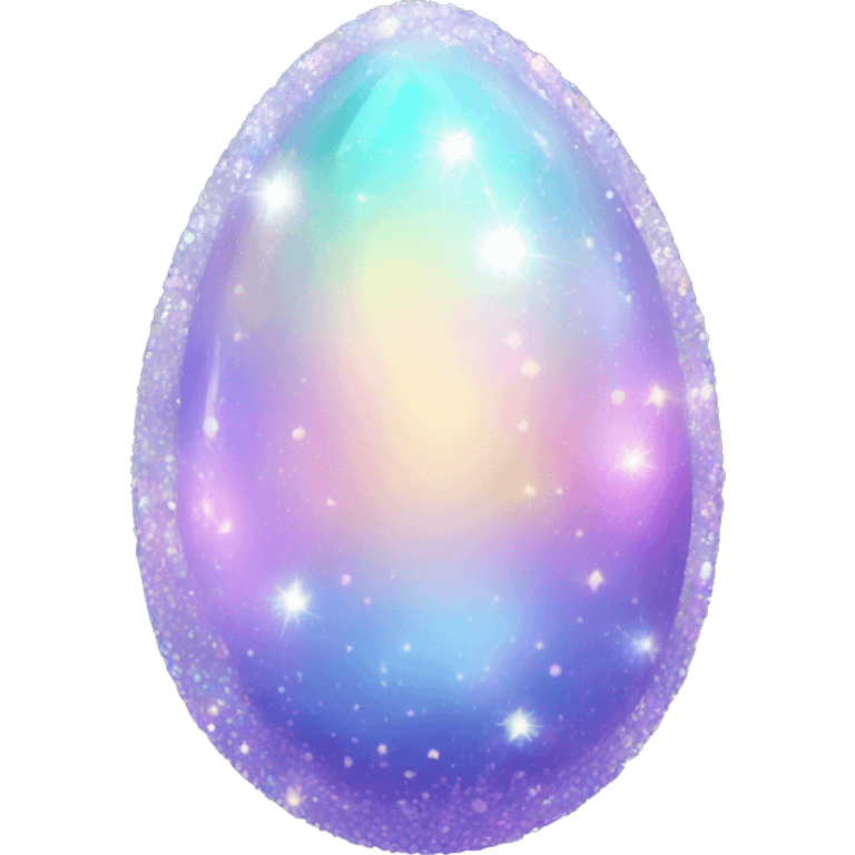 Sparkly glossy Pastel iridescent crystal egg emoji