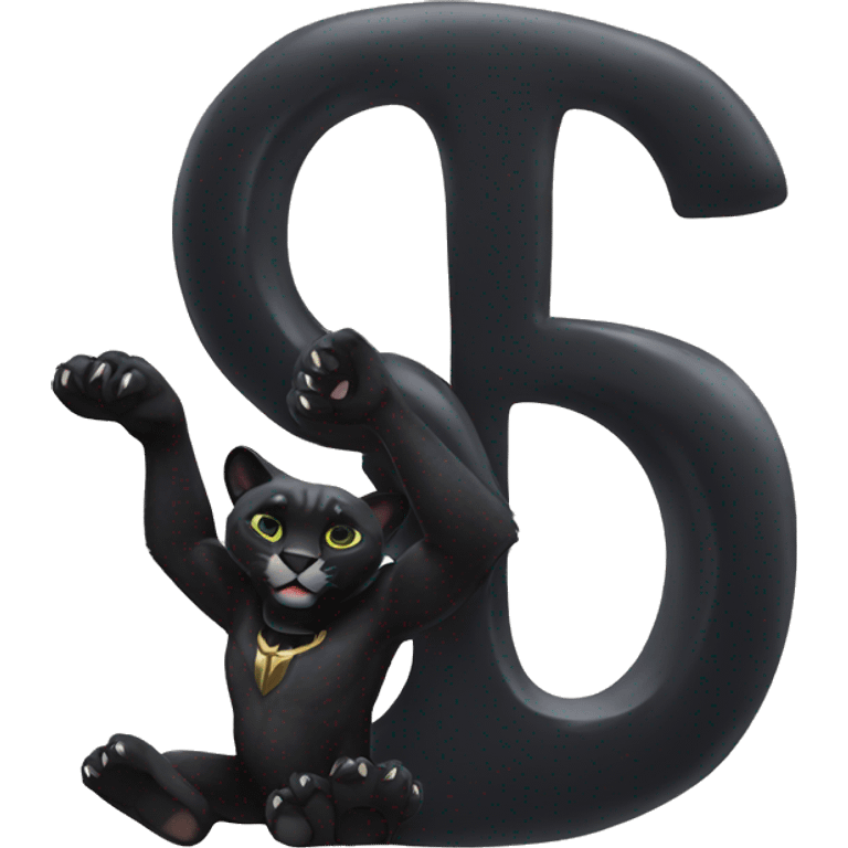 A black panther holding the number 0 in its paws emoji