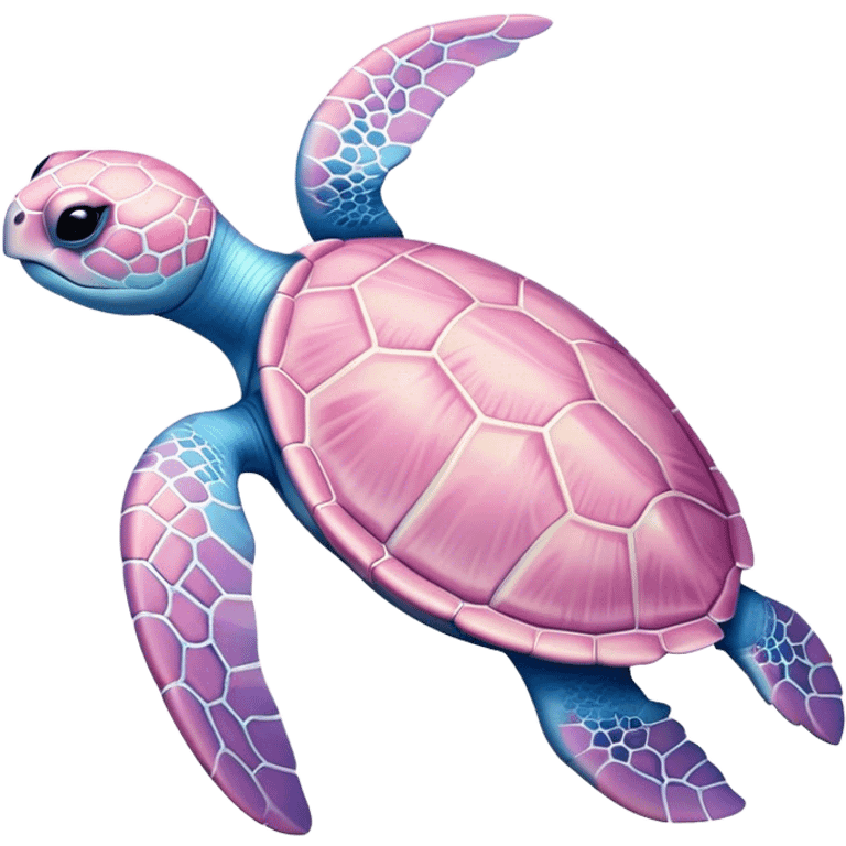 Light pink and blue sea turtle  emoji