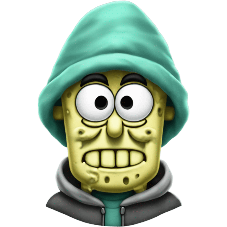 spongebob squidward with hoodie like graffity writer emoji