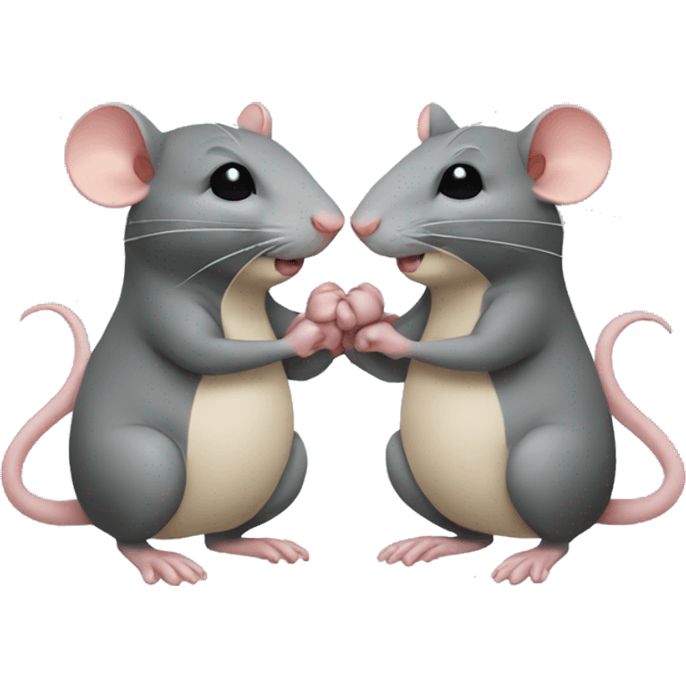 Rats holding hands emoji