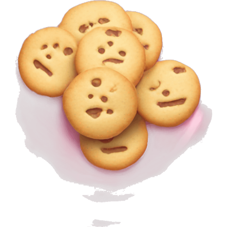 Frosted Cookies in a soft pink bowl emoji