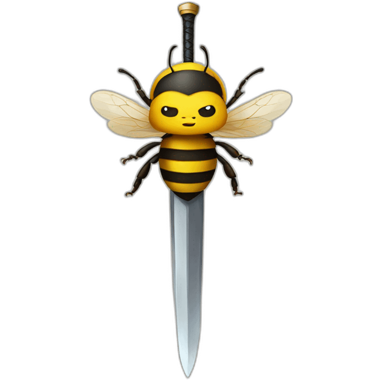 a bee with a massive sword emoji