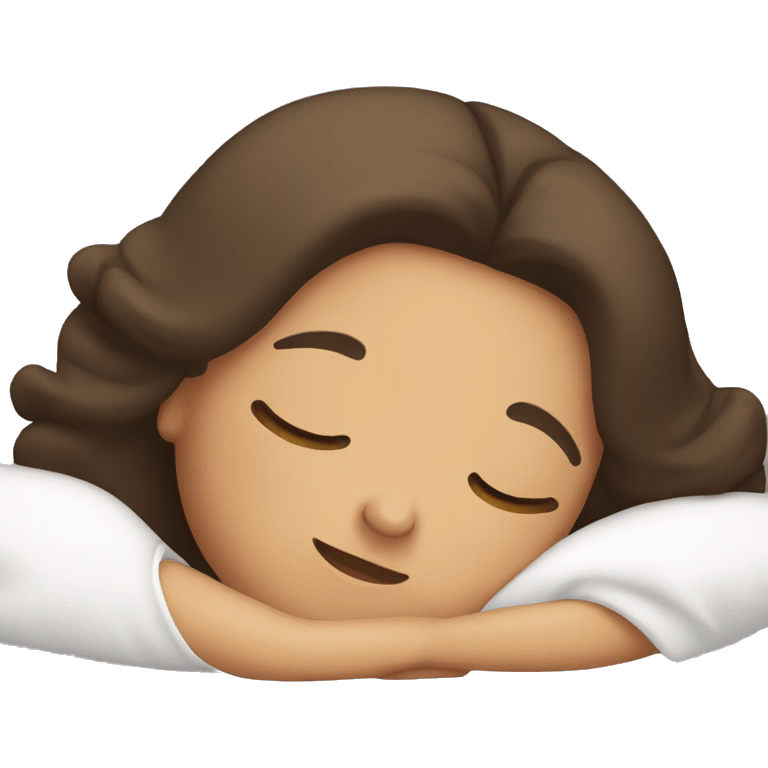 Brunette girl sleeping emoji