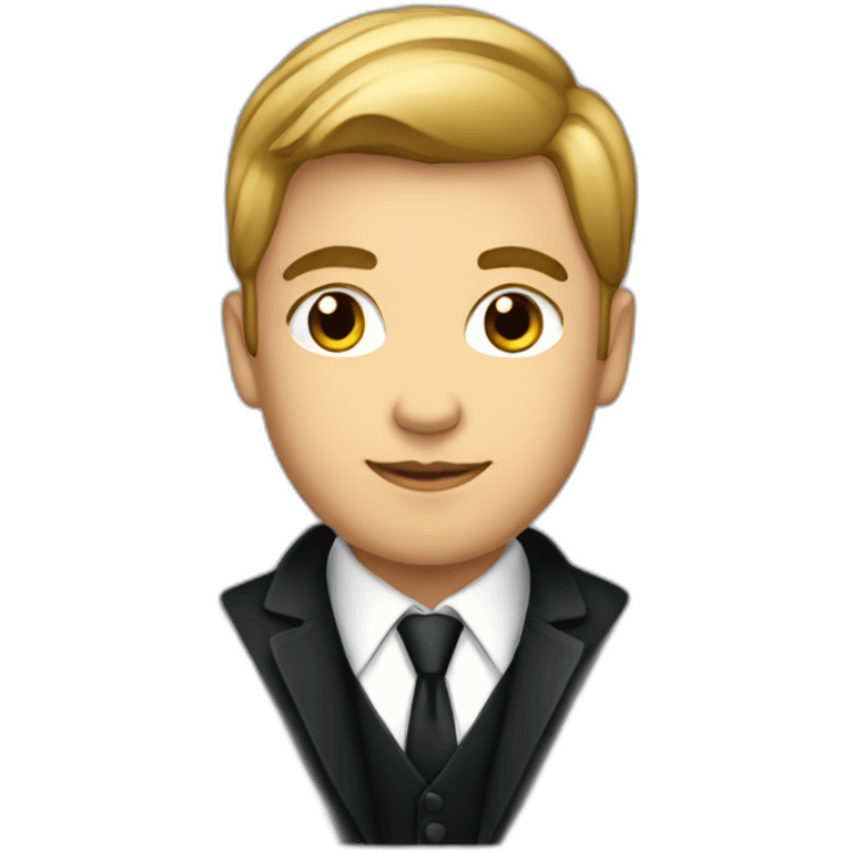 Posh-boy-with-black-suit-managing-contract emoji