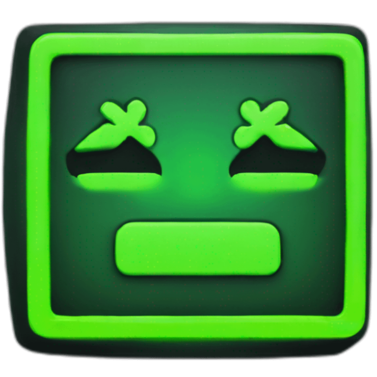 one keycap in neon green emoji