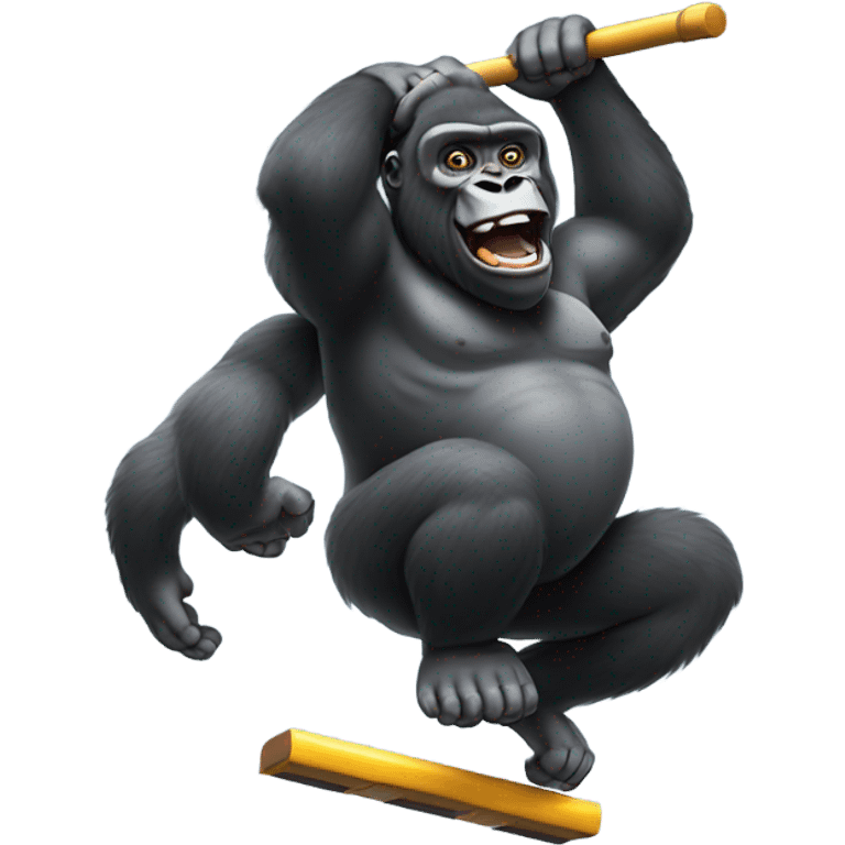 Gorilla on pogo stick  emoji