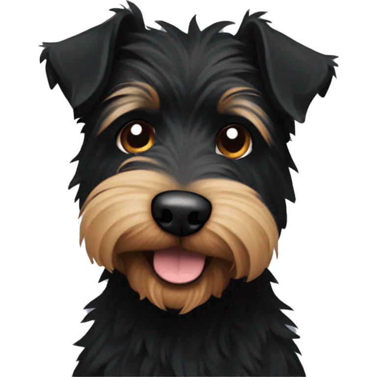 Scruffy black terrier with some brown emoji