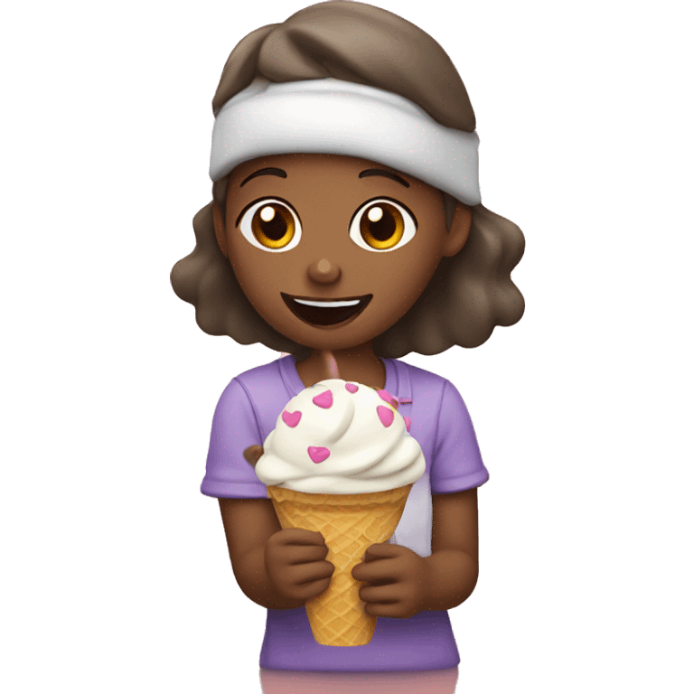 Girl eating icecream emoji