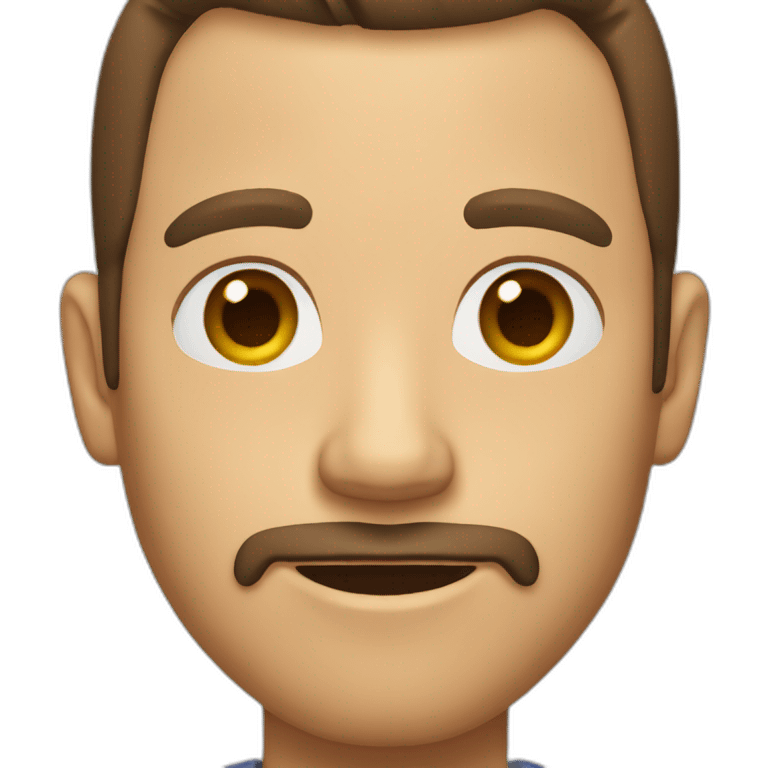 Man with short brown hair receding hairline short beard emoji