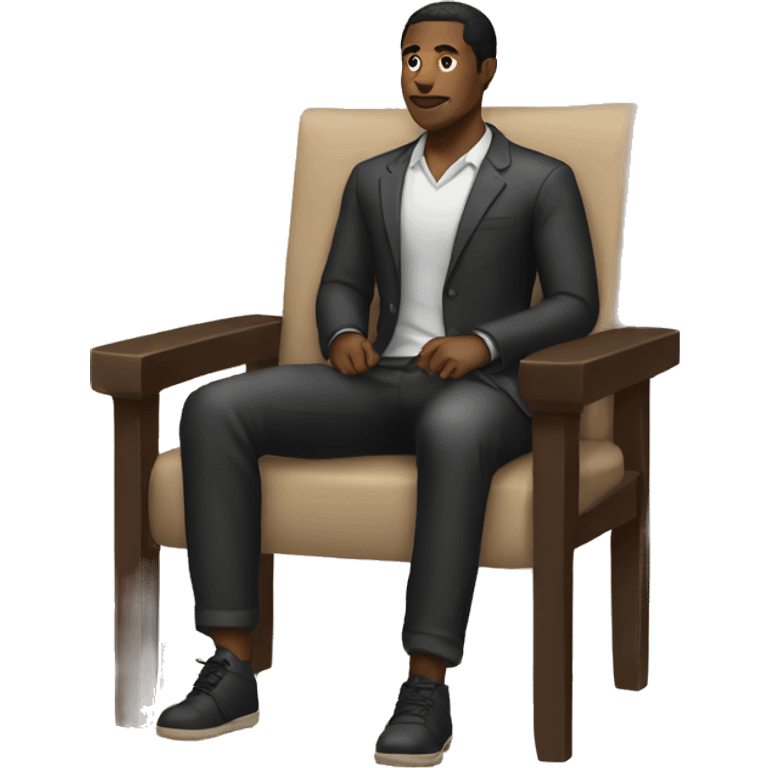 black men sitting a chair emoji