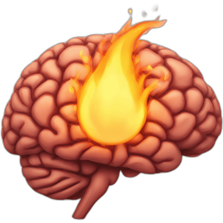 brain with fire on it emoji