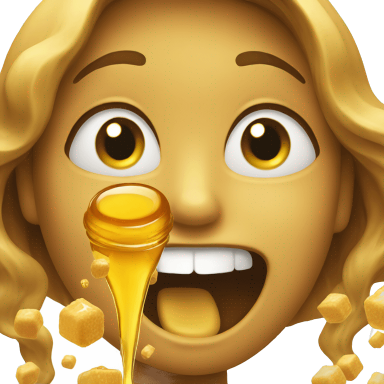 Happy face with honey coming out of its mouth emoji