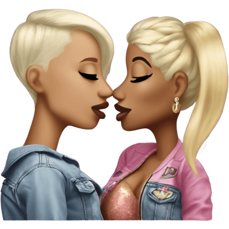 Cardi B kissing Nicki Minaj emoji