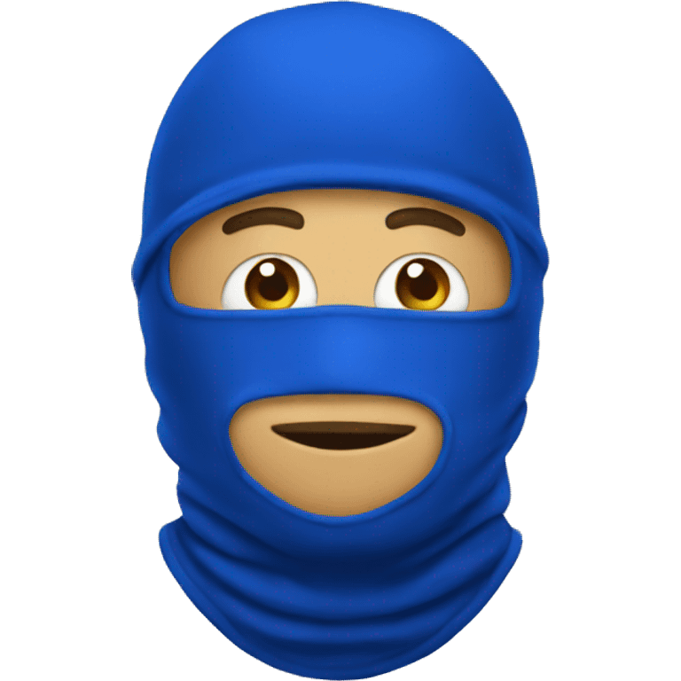 Royal Blue balaclava with human face emoji