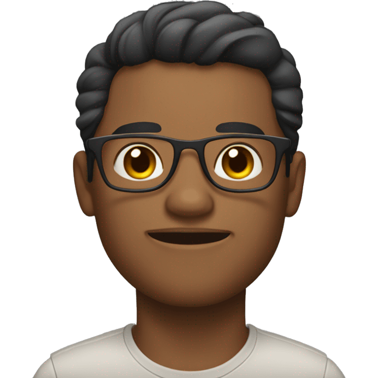 Male with glasses and 5:5 garma flesh-colored skin emoji