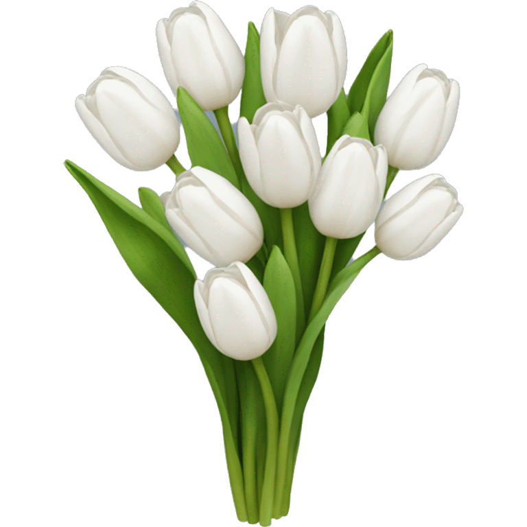 white tulip bouquet  emoji