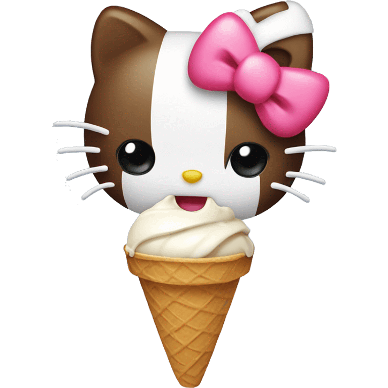 Hello kitty eating ice cream  emoji