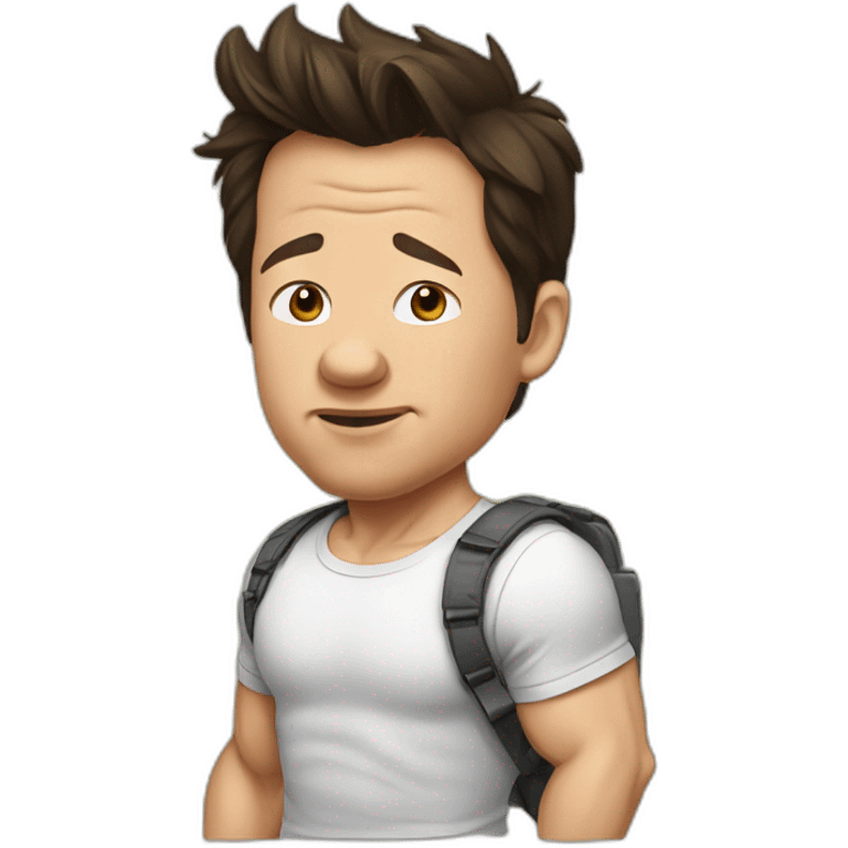 mark wahlberg cartoon wearing tee emoji