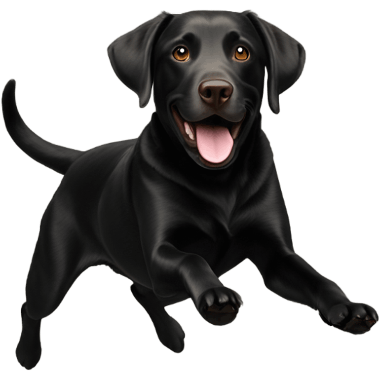 Black Labrador retriever jumping emoji