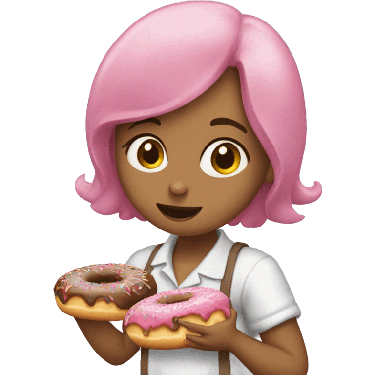 Une fille qui mange un donuts  emoji