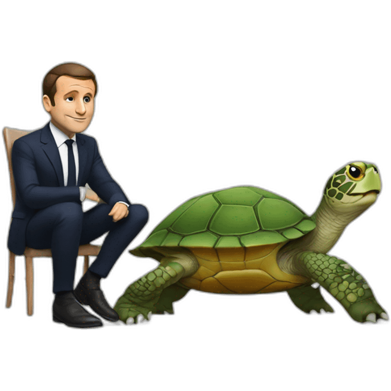 macron sur une tortue emoji