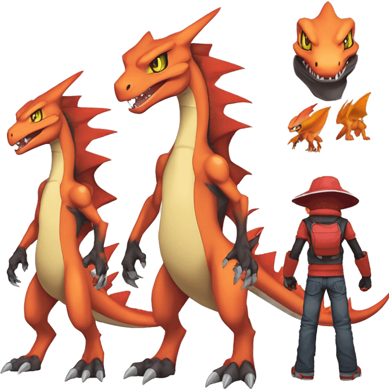  Cool Edgy Digimon-Fakemon-Guilmon-Genesect-Charizard-Velociraptor-Dragon full body emoji