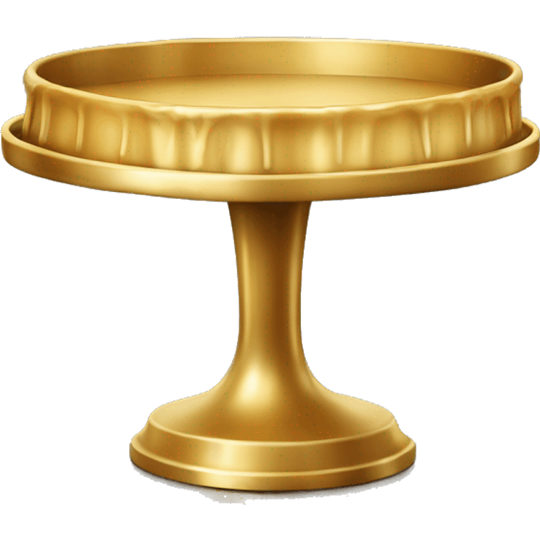 Realistic metallic gold pastry stand isolated  emoji