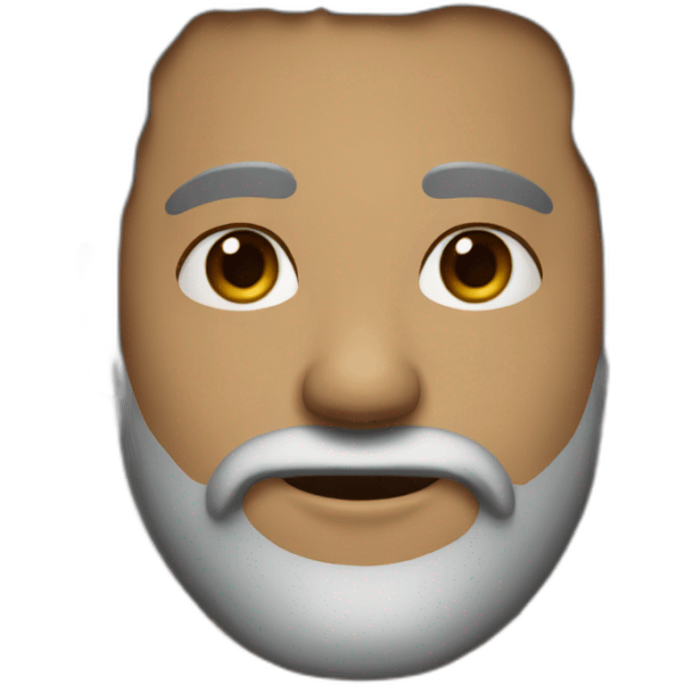 man with beard with grey streaks emoji