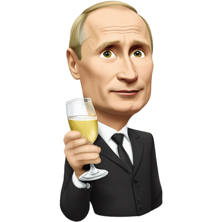 Vladimir Putin drinking champagne  emoji