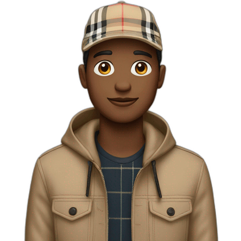 guy with burberry cap emoji