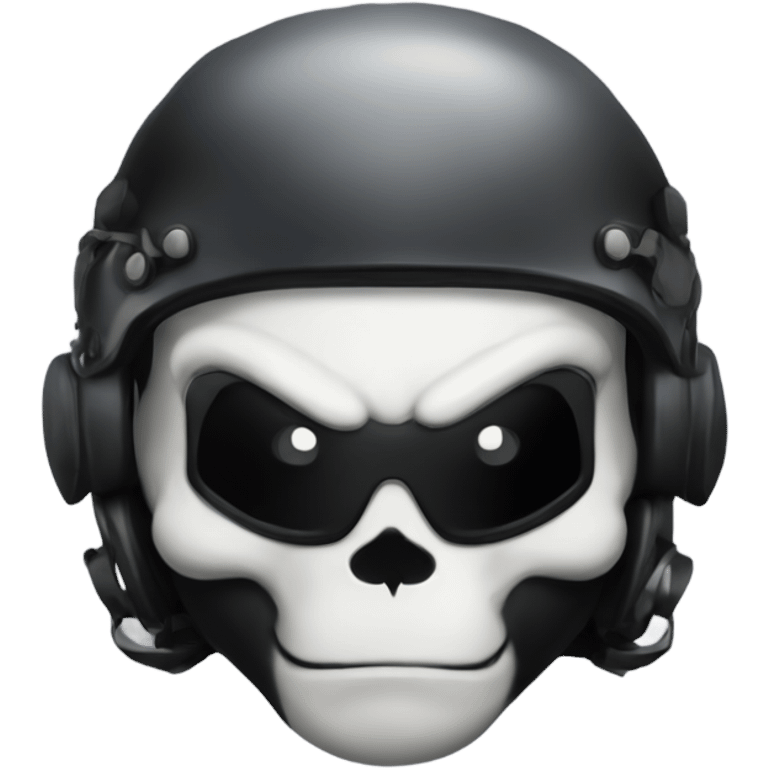 Please make me a patch that is a skunk with half a skull and an helmet display unit from an Apache helicopter emoji