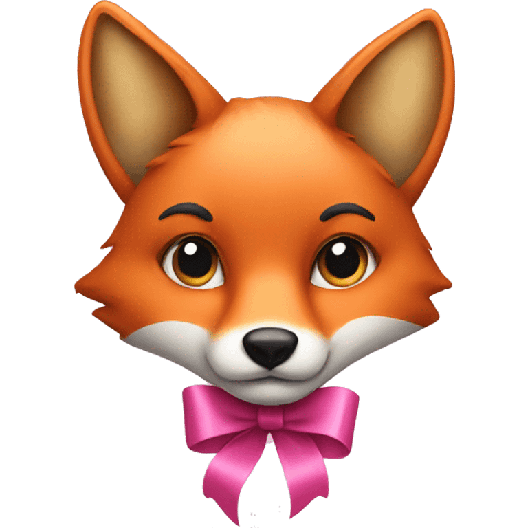 Fox with a pink ribbon  emoji