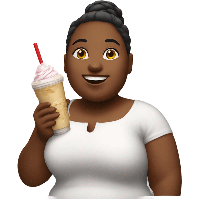 Fat girl eating a shake emoji