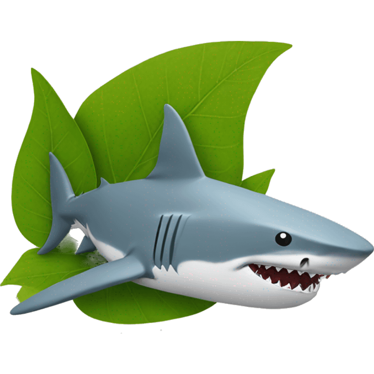 shark inhaling leaves rolled in paper emoji