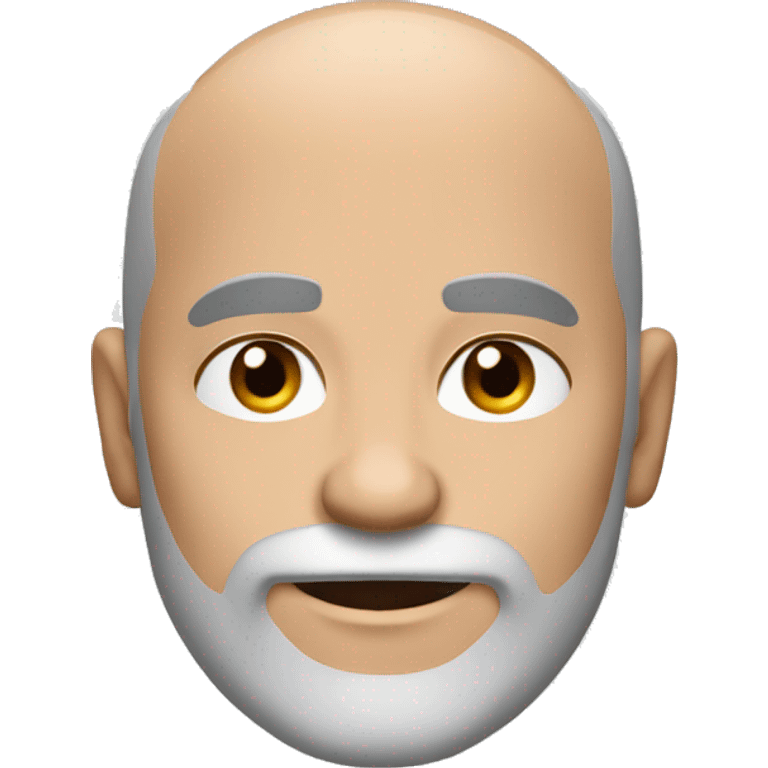 Bald guy with a graying beard and dark brown eyes and strong bushy eyebrows emoji