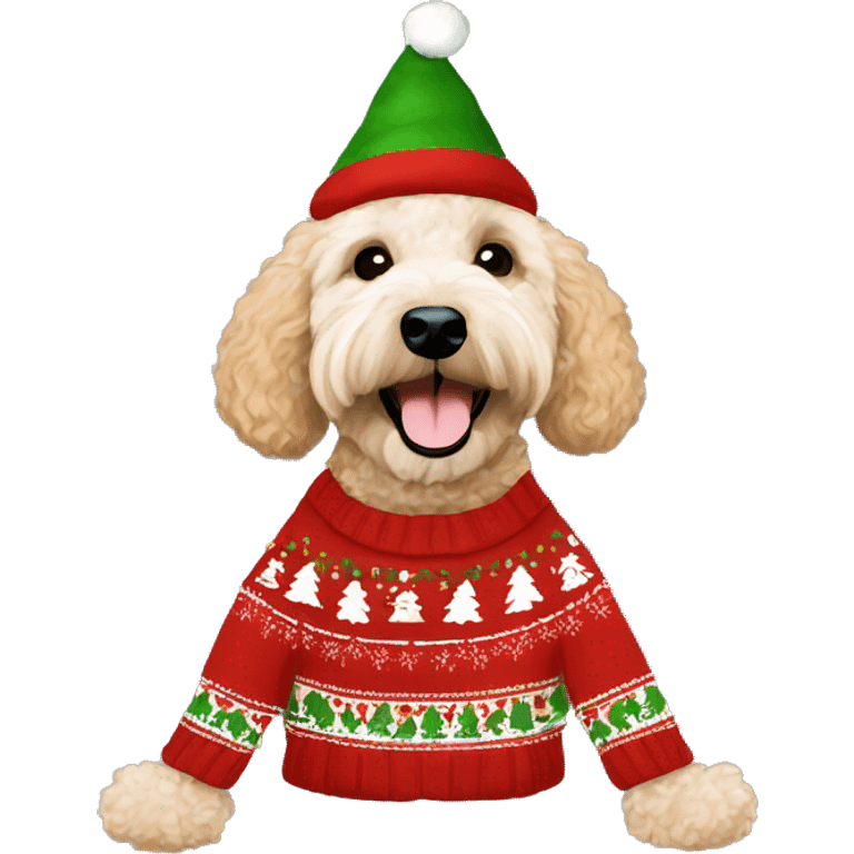 goldendoodle Elf-MrNarwald Christmas sweater emoji